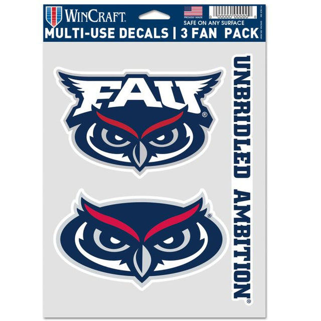 Paquete de 3 abanicos multiusos de Florida Atlantic Owls