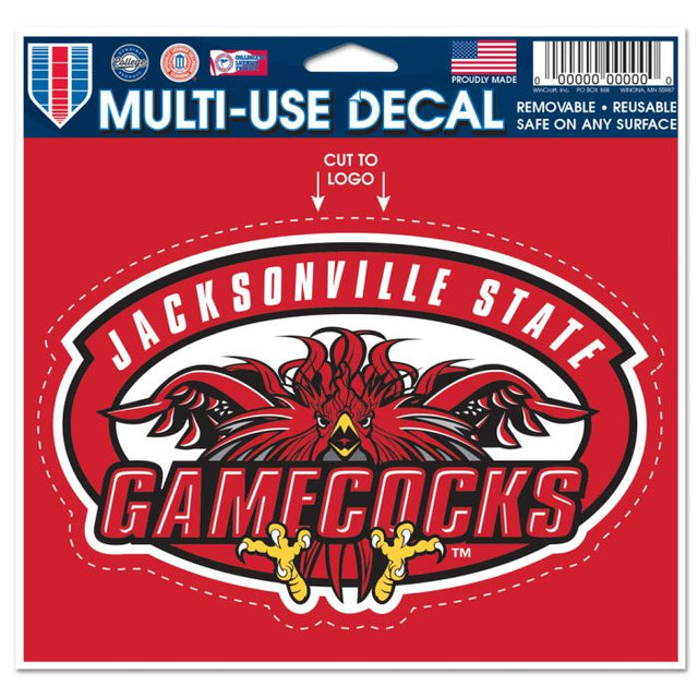 Calcomanía multiusos de Jacksonville State Gamecocks: cortada según el logotipo, 5" x 6"