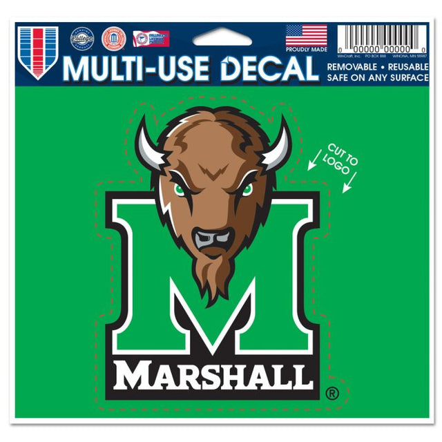 Calcomanía multiusos Marshall Thundering Herd (recortada según el logotipo, 5" x 6")