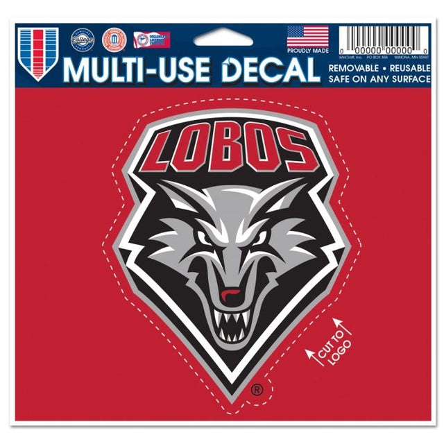 Calcomanía multiusos de New Mexico Lobos: logotipo recortado de 5" x 6"