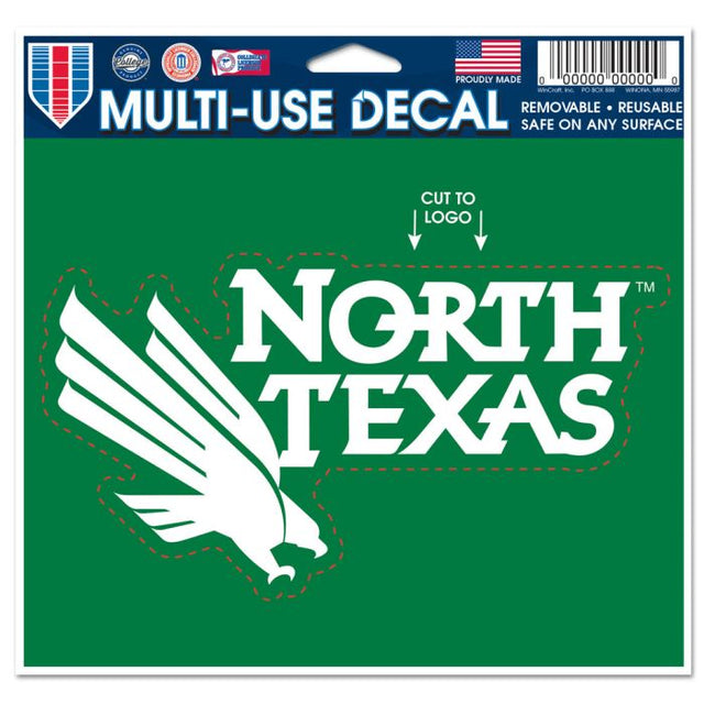 Calcomanía multiusos North Texas Mean Green: cortada con el logotipo de 5" x 6"