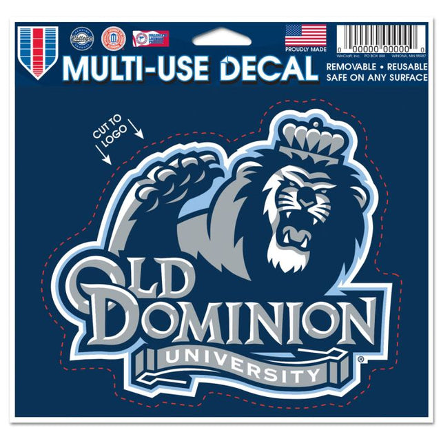 Calcomanía multiusos Old Dominion Monarchs: cortada según el logotipo, 5" x 6"