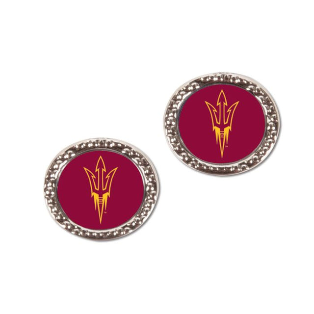 Arizona State Sun Devils Earrings Jewelry Carded Round