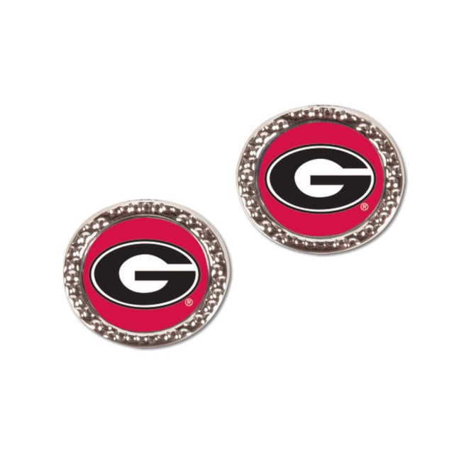 Georgia Bulldogs Earrings Jewelry Carded Round