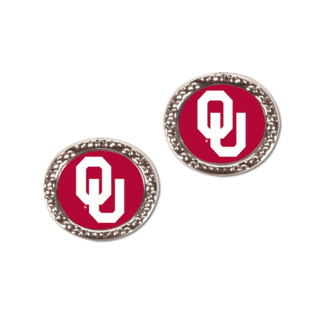 Pendientes de los Oklahoma Sooners en cartulina redonda