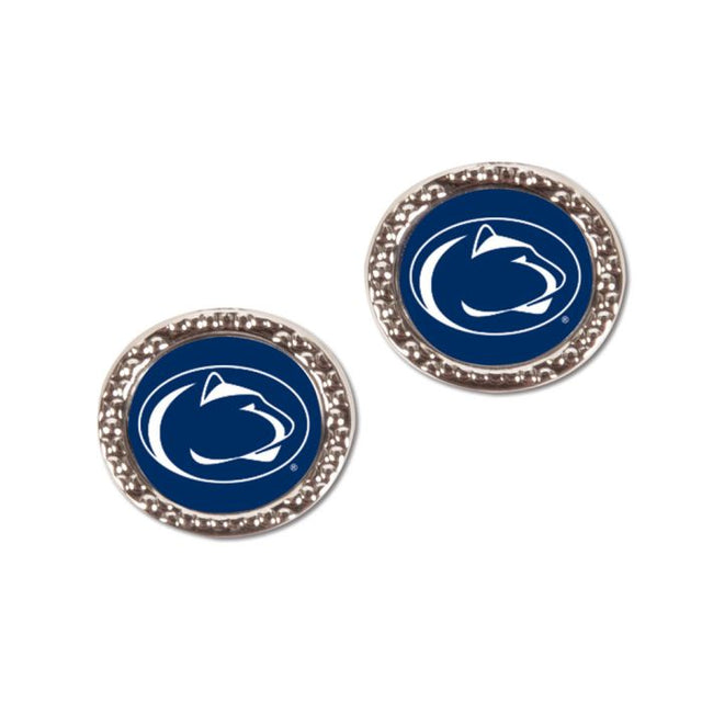 Penn State Nittany Lions Earrings Jewelry Carded Round