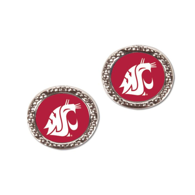 Washington State Cougars Earrings Jewelry Carded Round