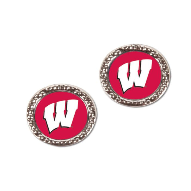 Pendientes de Wisconsin Badgers, joyería, en cartulina redonda