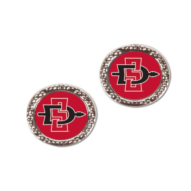 Pendientes de joyería de los San Diego State Aztecs en cartulina redonda