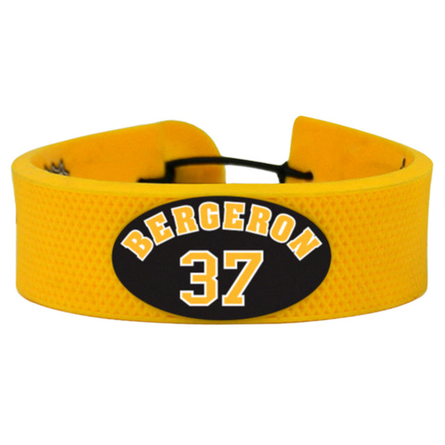 Pulsera de los Boston Bruins con el color del equipo y la camiseta de Patrice Bergeron Design CO