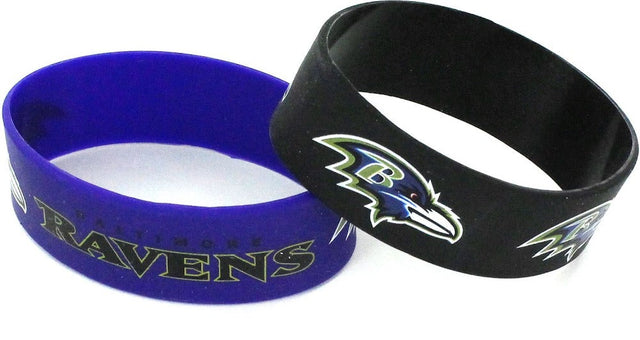 Pulseras anchas de los Baltimore Ravens (paquete de 2) -BC-207-31