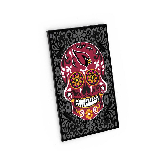 Imán con diseño de calavera de azúcar de los Cardenales de Arizona -MG-1188-25