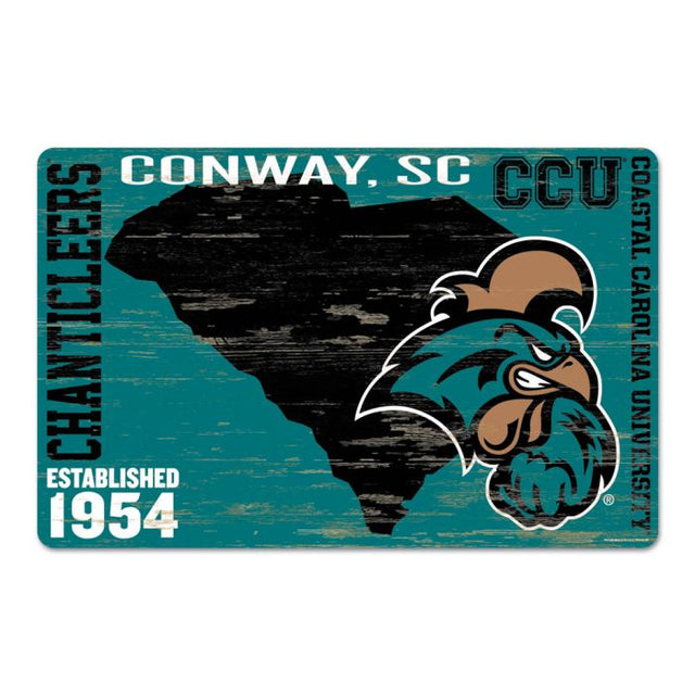 Coastal Carolina Chanticleers Wood Sign 11" x 17" 1/4" thick