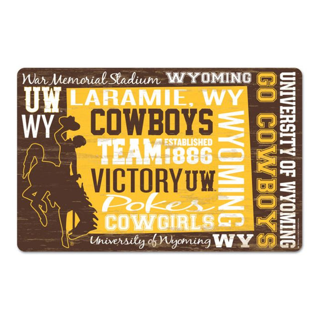 Letrero de madera de los Wyoming Cowboys, 11" x 17", 1/4" de grosor