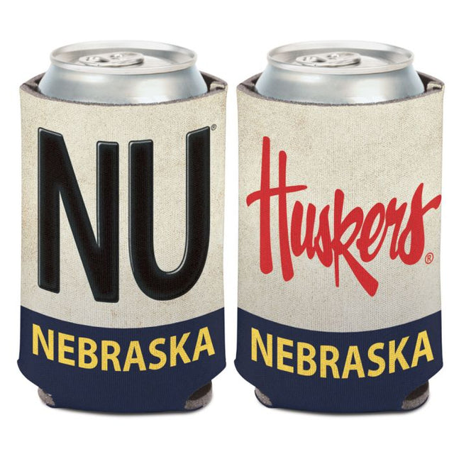 Enfriador de lata con placa de matrícula de Nebraska Cornhuskers de 12 oz.