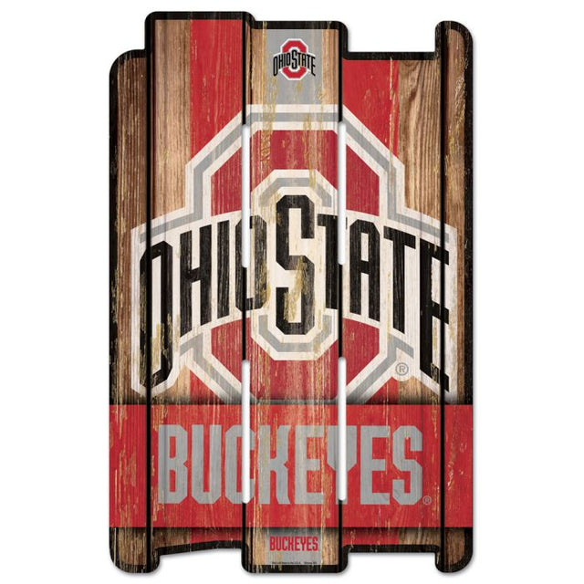 Letrero de madera para cerca de los Ohio State Buckeyes