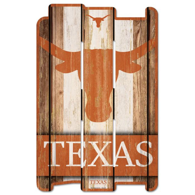 Texas Longhorns Wood Fence Sign