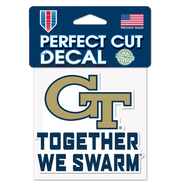 Georgia Tech Yellow Jackets SLOGAN Perfect Cut Color Decal 4" x 4"