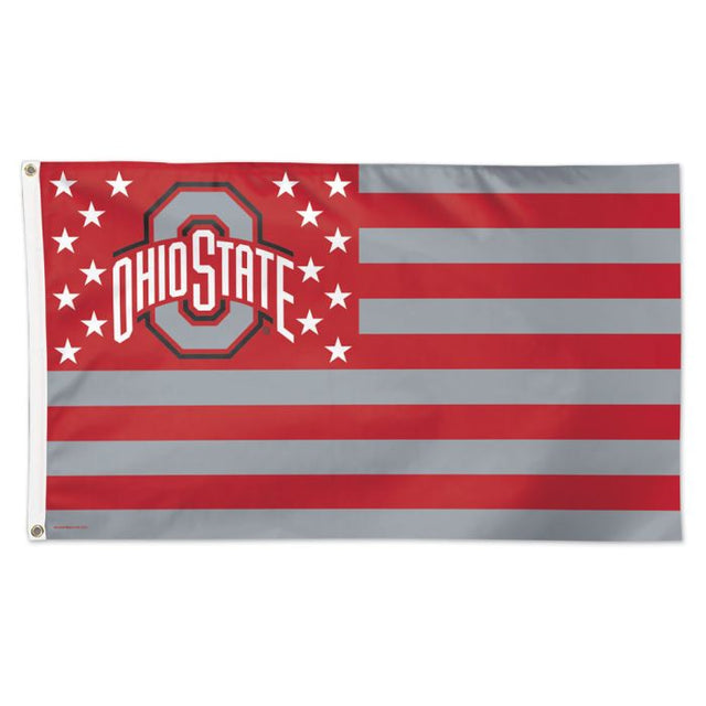 Bandera de los Ohio State Buckeyes con estrellas y rayas, de lujo, 3 x 5 pies