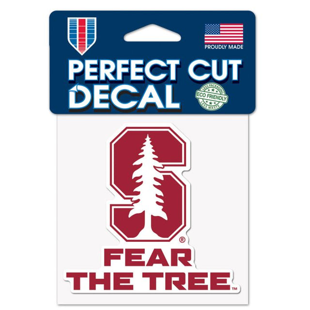 Calcomanía de color de corte perfecto con el lema de Stanford Cardinal de 4" x 4"