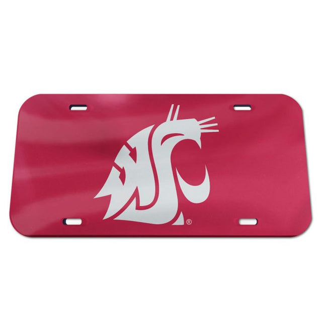 Matrículas clásicas de acrílico con fondo rojo de los Washington State Cougars