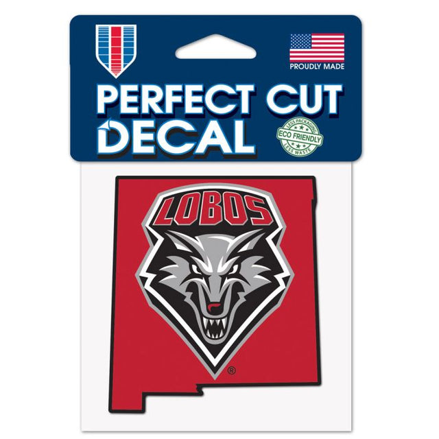 New Mexico Lobos STATE SHAPE Perfect Cut Color Decal 4" x 4"