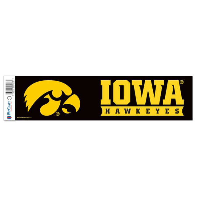 Tira de parachoques de Iowa Hawkeyes de 3" x 12"