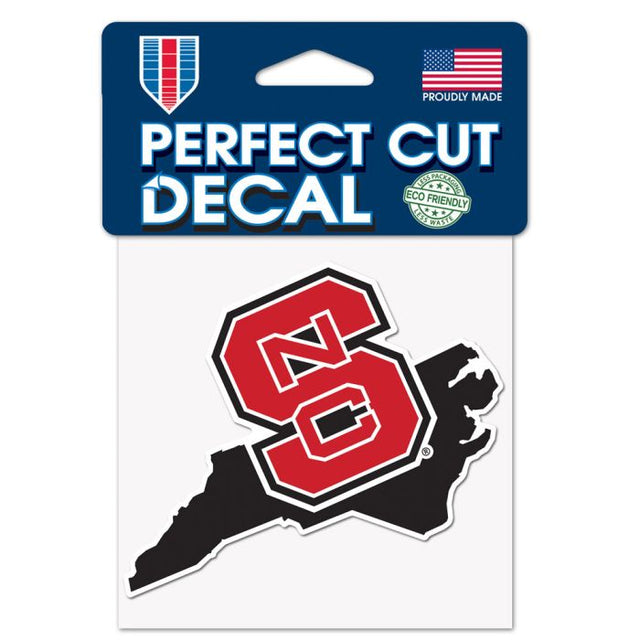 NC State Wolfpack STATE SHAPE Perfect Cut Color Decal 4" x 4"