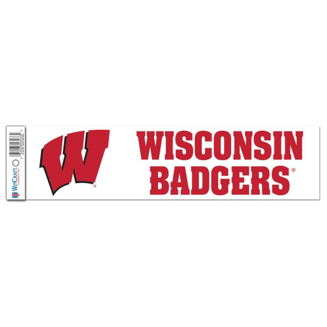 Tira de parachoques de Wisconsin Badgers de 3" x 12"