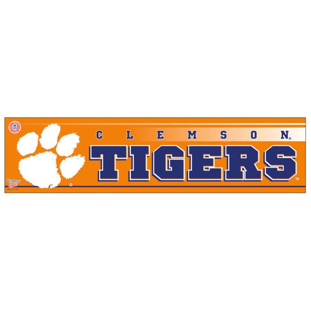 Tira de parachoques de Clemson Tigers de 3" x 12"