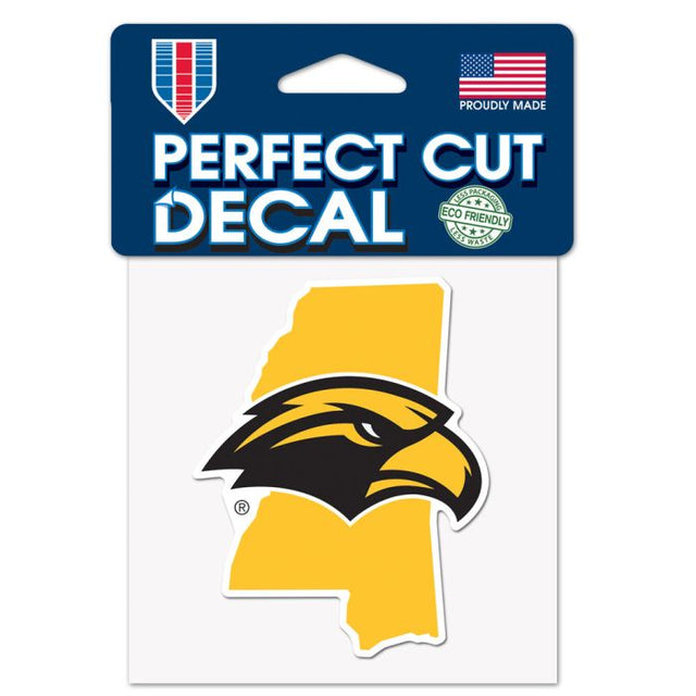 Southern Miss Golden Eagles STATE SHAPE Perfect Cut Color Decal 4" x 4"