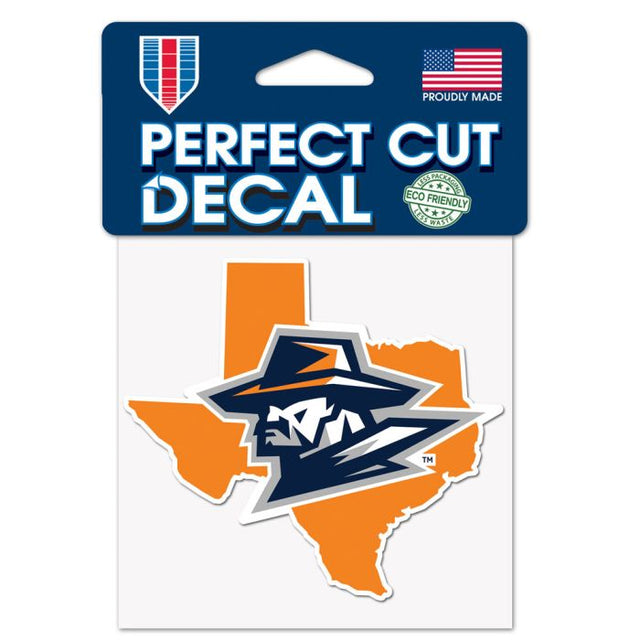 UTEP Miners STATE SHAPE Perfect Cut Color Decal 4" x 4"