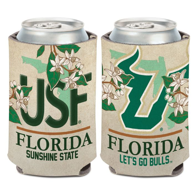 Enfriador de lata con placa de matrícula de South Florida Bulls de 12 oz.