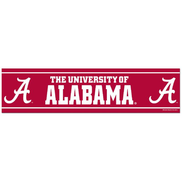 Tira de parachoques Alabama Crimson Tide de 3" x 12"