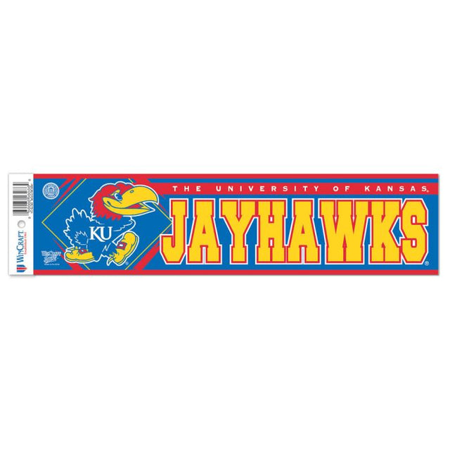 Tira de parachoques de los Kansas Jayhawks de 3" x 12"