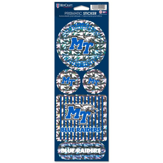 Middle Tennessee State Blue Raiders Prismatic Decal 4" x 11"