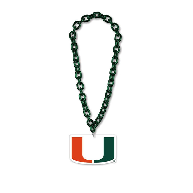 Collar con cadena de gran fan de los Miami Hurricanes