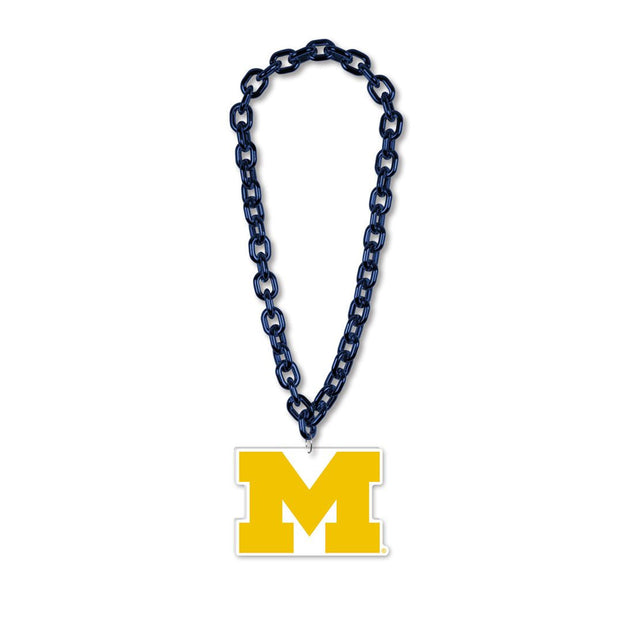 Collar con cadena de gran fanático de los Wolverines de Michigan