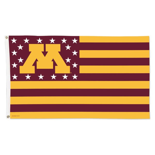 Bandera de Minnesota Golden Gophers con estrellas y rayas - Deluxe 3' X 5'