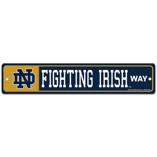 Letrero de calle/zona de Notre Dame Fighting Irish de 3,75" x 19"