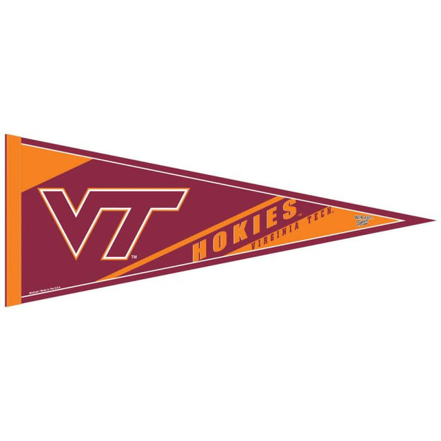 Banderín clásico de los Virginia Tech Hokies, en cartulina de 12" x 30"