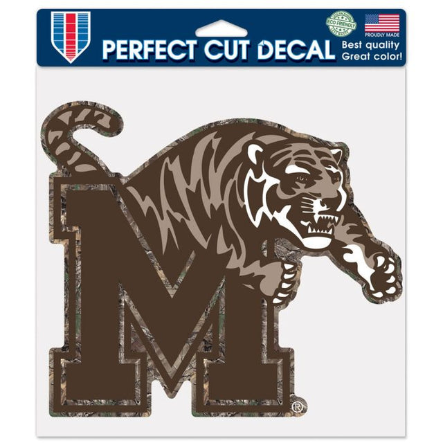 Calcomanía de color de corte perfecto de Memphis Tigers / Camo de 8" x 8"