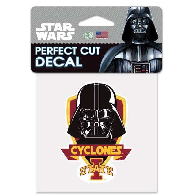 Calcomanía de color de corte perfecto de DARTH VADER de Star Wars de Iowa State Cyclones, 4 x 4 pulgadas