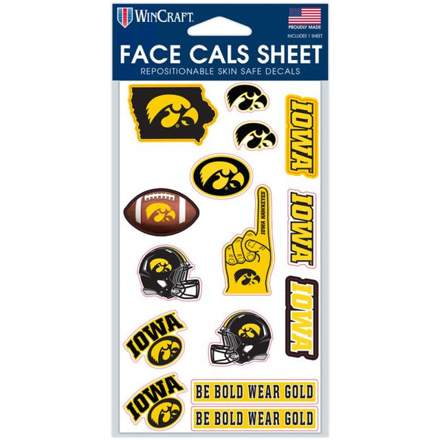 Calcomanías faciales de Iowa Hawkeyes de 4" x 7"