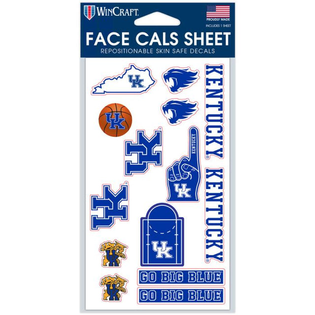 Calcomanías faciales de Kentucky Wildcats de 4" x 7"