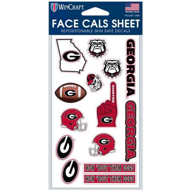 Georgia Bulldogs Face Cals 4" x 7"