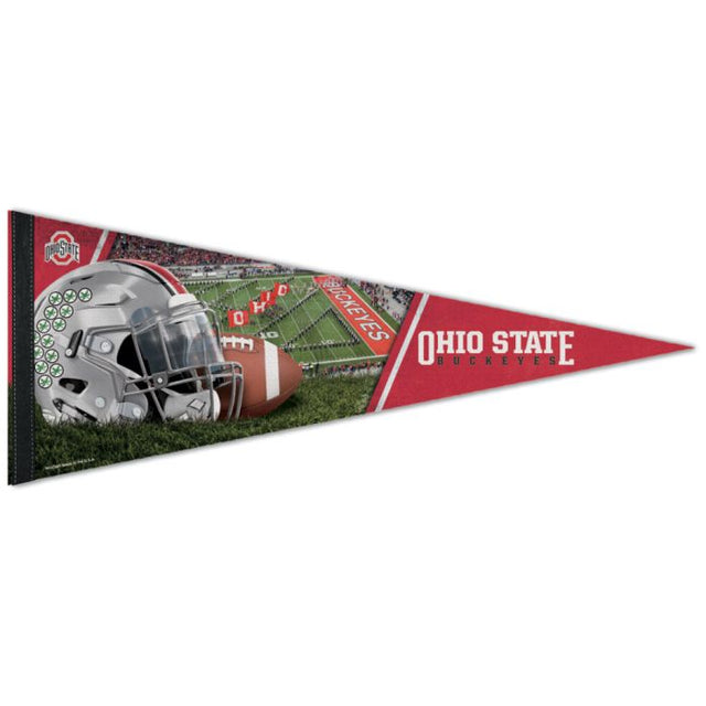 Banderín de primera calidad para casco de estadio de los Ohio State Buckeyes, 12" x 30"