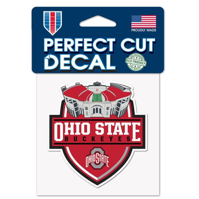 Calcomanía de color de corte perfecto para estadio Ohio State Buckeyes de 4" x 4"