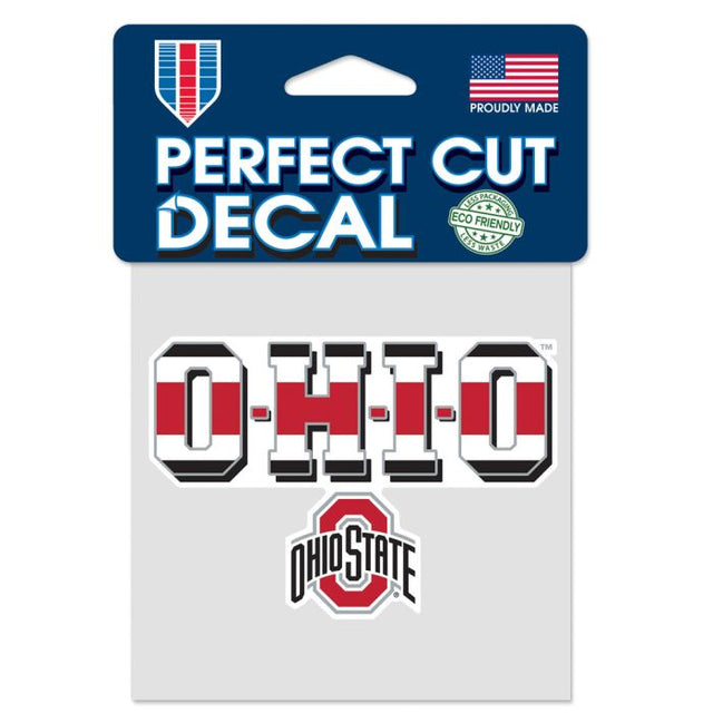 Calcomanía de color de corte perfecto de Ohio State Buckeyes de 4" x 4"