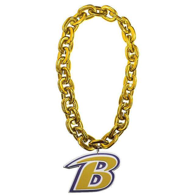 Cadena para fanáticos con el logotipo B de los Baltimore Ravens (ORO) -FF-590-31-GD